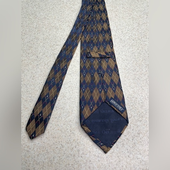 Lands’ End Silk Golf Motif Navy Blue Tie 58” - Picture 4 of 7